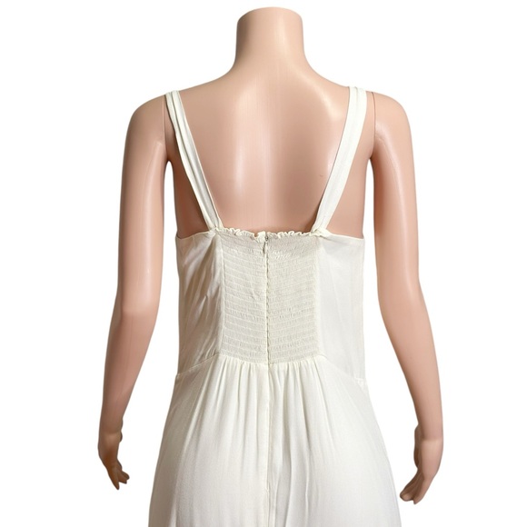 REFORMATION Sarabeth Fringe Hem Midi Dress, Ivory, 10 (US) - Picture 8 of 9